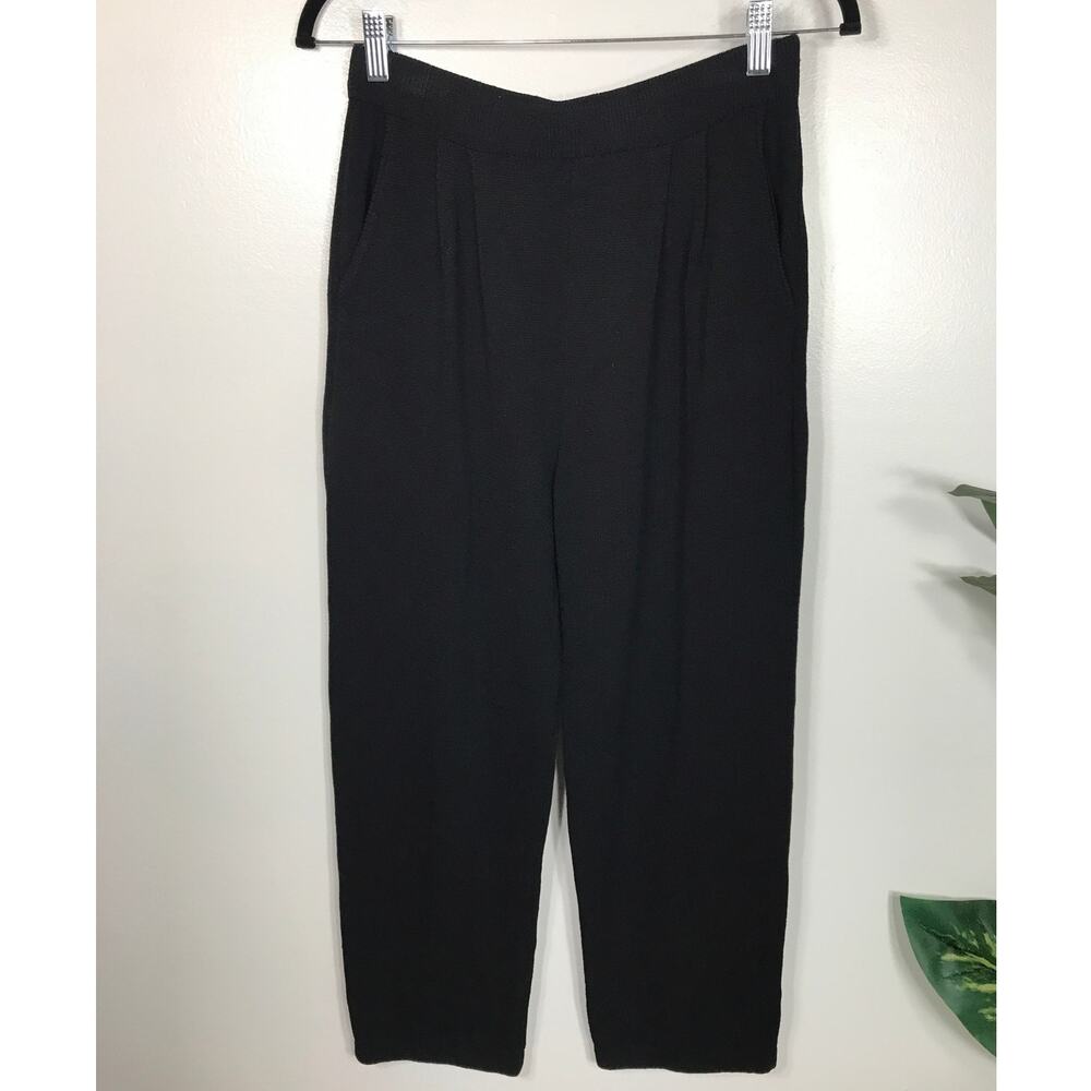 St. John Basics Santana Knit Black Straight Leg Dress Pant Capsule Luxury 2 / XS